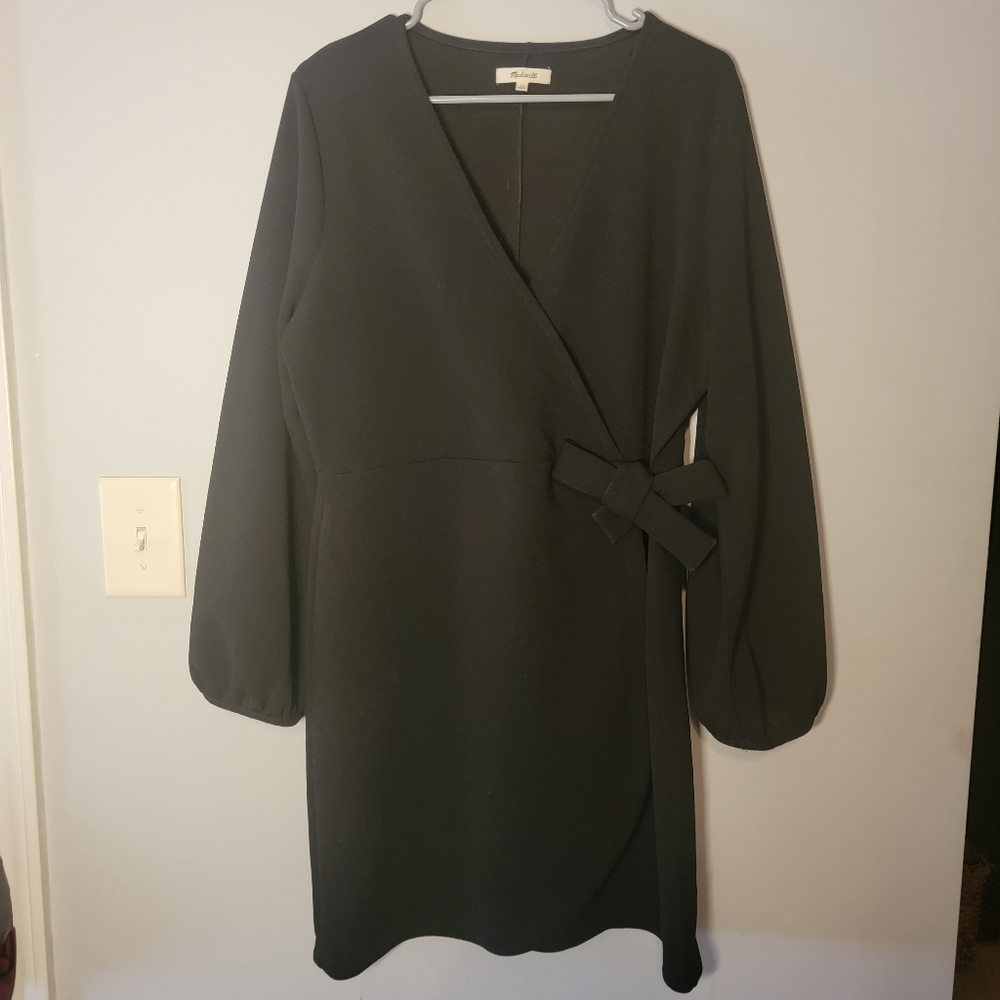 Black Faux Wrap dress